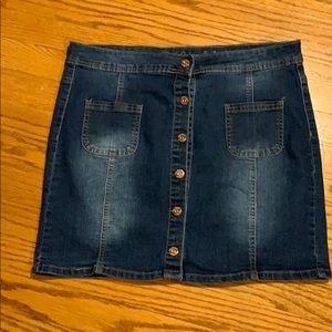 Red Camel jean skirt.